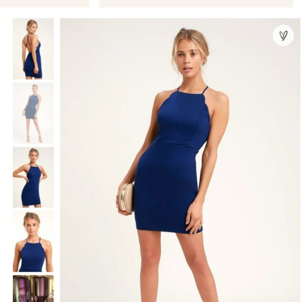 Heart's Content Royal Blue Bodycon Dress Size S